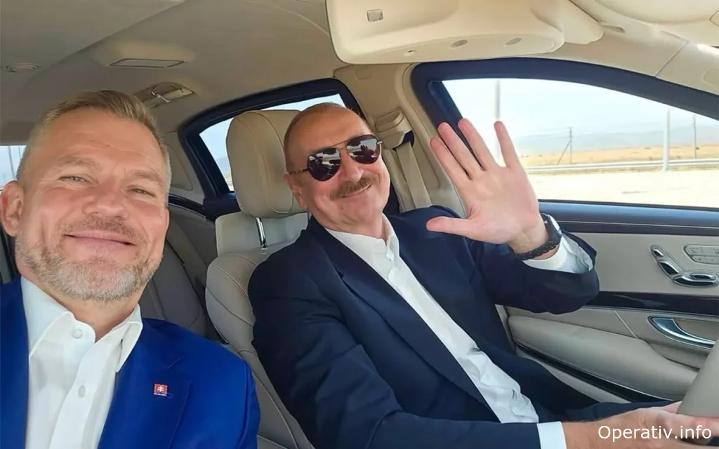 Peter İlham Əliyevin maşınında selfi çəkdi